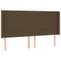 Preview: Kopfteil mit Ohren Dunkelbraun 183x16x118/128 cm Stoff
