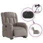 Preview: Elektrischer Massagesessel mit Aufstehhilfe Taupe Stoff