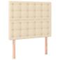 Preview: Boxspringbett mit Matratze & LED Creme 120x190 cm Stoff