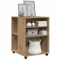 Preview: Beistelltisch mit Rollen Artisan-Eiche 55x60x78cm Holzwerkstoff