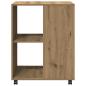 Preview: Beistelltisch mit Rollen Artisan-Eiche 55x60x78cm Holzwerkstoff