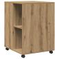 Preview: Beistelltisch mit Rollen Artisan-Eiche 55x60x78cm Holzwerkstoff