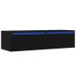 Preview: TV-Schrank mit LED-Leuchten Schwarz Eichen-Optik 100x35,5x25 cm