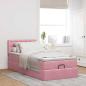 Preview: Ottoman-Bett mit Matratze Rosa 90x190 cm Samt