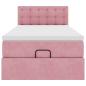 Preview: Ottoman-Bett mit Matratze Rosa 90x190 cm Samt