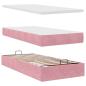 Preview: Ottoman-Bett mit Matratze Rosa 90x190 cm Samt