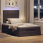 Preview: Ottoman-Bett mit Matratze & LEDs Dunkelbraun 120x200 cm Stoff