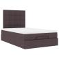 Preview: Ottoman-Bett mit Matratze & LEDs Dunkelbraun 120x200 cm Stoff