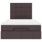 Preview: Ottoman-Bett mit Matratze & LEDs Dunkelbraun 120x200 cm Stoff