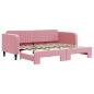 Preview: Tagesbett Ausziehbar Rosa 90x200 cm Samt