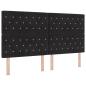 Preview: LED Kopfteil mit LED-Lichtleisten Schwarz 180 cm Samt