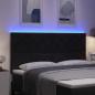 Preview: LED Kopfteil Schwarz 180 cm Samt