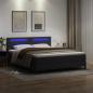 Preview: Boxspringbett mit Kopfteil Schwarz 180 x 200 cm Kunstleder