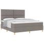 Preview: Boxspringbett mit Kopfteil Taupe 180 x 200 cm Stoff