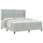 Preview: Boxspringbett mit Kopfteil Hellgrau 200 x 180 cm Samt