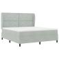 Preview: Boxspringbett mit Kopfteil Hellgrau 200 x 180 cm Samt