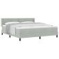Preview: Boxspringbett mit Kopfteil Hellgrau 200 x 180 cm Samt