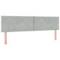 Preview: Boxspringbett mit Kopfteil Hellgrau 200 x 180 cm Samt