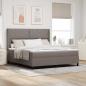 Preview: ARDEBO.de - Boxspringbett mit Kissen mit Kopfteil Taupe 200 x 180 cm Stoff