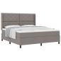 Preview: Boxspringbett mit Kissen mit Kopfteil Taupe 200 x 180 cm Stoff