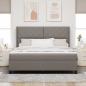 Preview: Boxspringbett mit Kissen mit Kopfteil Taupe 200 x 180 cm Stoff