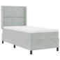Preview: Boxspringbett mit Kopfteil Hellgrau 90 x 190 cm Samt