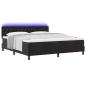 Preview: LED Boxspringbett mit Matratze Schwarz 180 x 200 cm Samt
