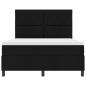 Preview: ARDEBO.de - Boxspringbett mit LED-Lichtleisten Schwarz 160 x 200 cm Stoff