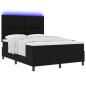 Preview: Boxspringbett mit LED-Lichtleisten Schwarz 160 x 200 cm Stoff