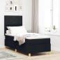 Preview: ARDEBO.de - LED Boxspringbett mit Kopfteil Schwarz 80 x 200 cm Stoff