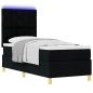 Preview: LED Boxspringbett mit Kopfteil Schwarz 80 x 200 cm Stoff