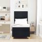 Preview: LED Boxspringbett mit Kopfteil Schwarz 80 x 200 cm Stoff
