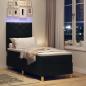 Preview: LED Boxspringbett mit Kopfteil Schwarz 80 x 200 cm Stoff
