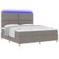 Preview: LED Boxspringbett mit Kopfteil Taupe 180 x 200 cm Stoff