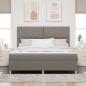 Preview: LED Boxspringbett mit Kopfteil Taupe 180 x 200 cm Stoff