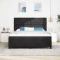 Preview: LED Boxspringbett mit Matratze Schwarz 180 x 200 cm Samt