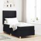 Preview: ARDEBO.de - Boxspringbett mit LED-Lichtleisten Schwarz 80 x 200 cm Stoff