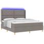 Preview: Boxspringbett mit LED-Lichtleisten Taupe 180 x 200 cm Stoff