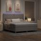 Preview: Boxspringbett mit LED-Lichtleisten Taupe 180 x 200 cm Stoff