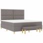 Preview: Boxspringbett mit Kopfteil Taupe 180 x 200 cm Stoff