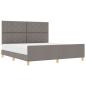 Preview: Bettgestell mit Kopfteil Taupe 180 x 200 cm Stoff