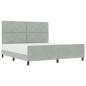 Preview: Boxspringbett mit Kopfteil Hellgrau 180 x 200 cm Samt