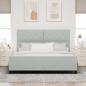 Preview: Boxspringbett mit Kopfteil Hellgrau 180 x 200 cm Samt
