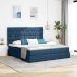 Preview: ARDEBO.de - Aufbewahrungsbett mit Kopfteil Blau 180 x 200 cm Stoff