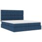 Preview: Aufbewahrungsbett mit Kopfteil Blau 180 x 200 cm Stoff
