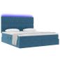 Preview: LED-Speicherbett mit Matratze Dunkelblau 180 x 200 cm Samt