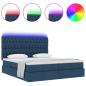 Preview: LED-Speicherbett mit Matratze Blau 180 x 200 cm Stoff