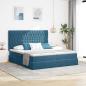 Preview: ARDEBO.de - LED-Speicherbett mit Matratze Dunkelblau 180 x 200 cm Samt