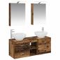 Preview: Badezimmermöbel-Set 5 stk. Altholz Ingenieurholz und Glas