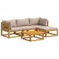 Preview: ARDEBO.de - Sofa-Set 5 stk. Natur Massivholz Akazie